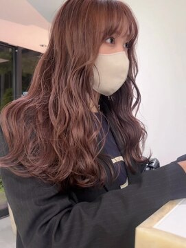 エム(M) ブリーチなしダブルカラー/ウェーブヘア/ピンクブラウン