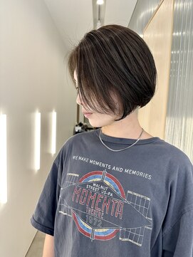 リノア 鵠沼海岸(LINOA) デザインカラー/レイヤーカット/ウェットヘア/オリーブベージュ