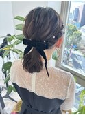 お呼ばれヘア/ヘアセット/編みおろし/結婚式/チグチ