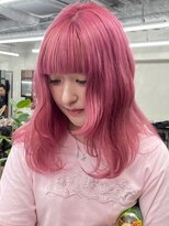 ニコ トウキョウ 渋谷(nico TOKYO)&nbsp;ダブルカラーチェリーレッドピンクブラウン韓国レイヤーロング