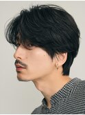 渋谷フェザーショートメンズマッシュウルフセンターパートカット