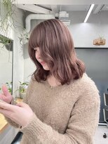 ロマリア(Lomalia)&nbsp;イメチェン/ピンクベージュ/ダブルカラー前髪/表参道/原宿