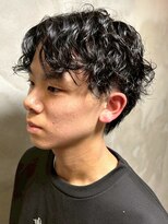 ディスイズバーバーサード(THIS IS BARBER 3rd) ナチュラルパーマ メンズパーマ 束感 黒髪ショート マッシュ