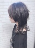 ショートウルフ/レイヤーカット/くびれウルフ/ダークグレージュ