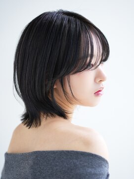 エインアンリー 表参道(AIN.ANLY.) シアーバング20代30代40代結べるくびれボブ透ける暗めカラー