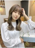 大人かわいい前髪カット顔周りカット美髪ネビージュ