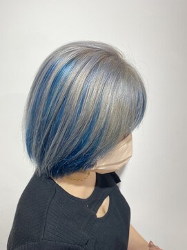 サロンドジョー(salon de joe) 【TAKUYA】 アンブレラカラーシルバー×ブルー