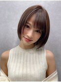 大人かわいい/レイヤーロング/グレーベージュ/前髪パーマ/錦糸町