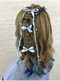 編みたらし　ハートアレンジ