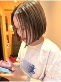 mini bob/ ミニボブ センターパート 切りっぱなしボブ 艶感 20代