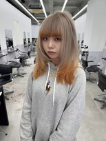 エゴル ナゴヤサカエ(ENGOL NAGOYA SAKAE)&nbsp;ホワイトベージュ／オレンジベージュ/ブリーチカラー