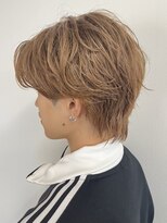 カノエ 福岡香椎店(canoe)&nbsp;抜きっぱなしブロンドカラー　ウルフカット　韓国メンズヘア