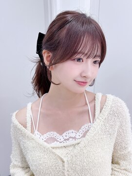 ロングおくれ毛韓国ヘア顔周りレイヤー_F41123