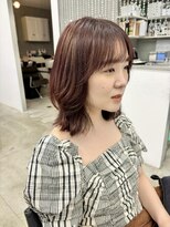 テラス トヨタ(Telasu Toyota) 重めレイヤーボブカットとブリーチカラーのボルドーカラー◎