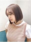 レイヤーボブ/ミルクティーベージュ/髪質改善/顔周り/立川