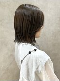 ブリーチなしオリーブベージュ◎小顔透け感見せミディアムボブ