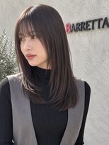 ルシードスタイル バレッタ(LUCIDO STYLE BARRETTA)&nbsp;ストレートロング×シースルーバング×黒髪カラー