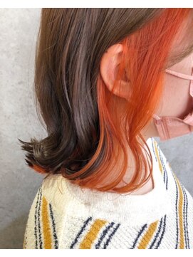 ヘア セフィール 八千代中央店(hair C'feel) インナーカラーオレンジさんどうもこんにちは～～