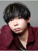シースルーハイライト韓国ツーブロマッシュショート
