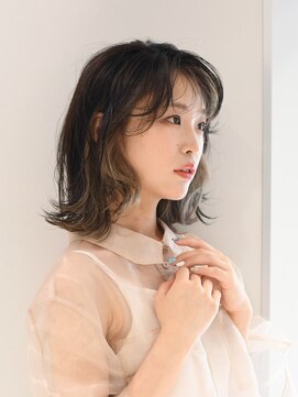 アース クロスガーデン川崎店(HAIR&MAKE EARTH) くびれボブ×インナーカラー