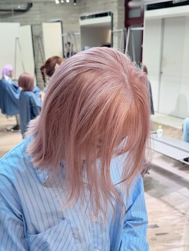 ヲタク(wotaku.) ピンクカラーハイトーンホワイトピンクトリプルカラーブリーチ