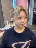 カチモリヘアセット ハイトーン 顔まわりカット ブリーチ