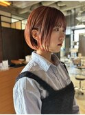 【 ショートミニボブ ×  コーラルピンク 】 浅野美紀
