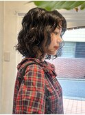 【白石】レディースボブスパイラルパーマウェーブヘア原宿学割