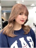 渋谷ミルクティーベージュハイトーンカラーヘーゼルベージュ30代