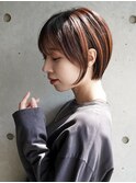 大人可愛い20代30代40代黒髪前下がりショートボブ丸みショート◎