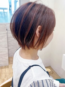 セイドット リー(Say. Ree) say.ショートボブひし形ショートハイライトヘーゼルグレージュ