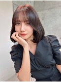 黒髪カタログオリーブグレーココアベージュ小顔に見せるヘア博多