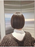 ナチュラルミニボブ◎冬カラー前髪あり韓国風