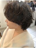 ショートウルフ　ニュアンスパーマ　マッシュショート　YACHI