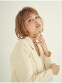 マロンベージュ/Aラインボブ/かきあげ/インナーカラー[新宿駅]