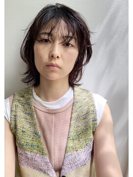 ビューティブロー ビービー(Beauty Blow B.B) マッシュウルフショートウルフシースルーバングレッドピンク