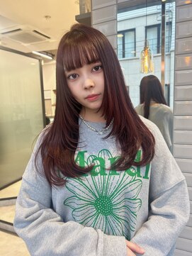 リリー(Lilley) 【lilley 稲永麻衣】レイヤーカット+ワインレッド+天神韓国ヘア