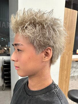 エルマーク 梅田(L-MARK) ダブルカラーブリーチケアブリーチミルクティーリタッチシルバー