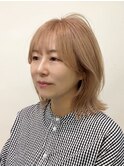 顔まわり/レイヤーカット/韓国/ロングヘア/ベージュ