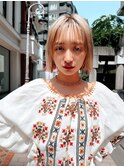 【Lloyd 大宮】ハニーブロンド×切りっぱなしボブ