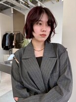 ステン(sten)&nbsp;顎ラインボブ/タッセルボブ/切りっぱなしボブ/ボルドーカラー