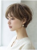 ☆ダークパープルナチュラルショートミルクブラウン髪質改善ボブ