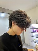 原宿フェザーパーマニュアンスパーマメンズパーマセンターパート