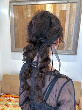 ヘアー テクニカ(hair Technica) 甘すぎない編みおろしツイン/岡山ヘアセット/大元/十日市/岡南