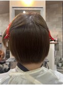 ショートボブの縮毛矯正です。