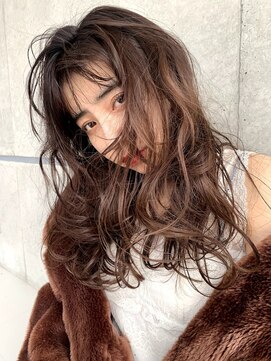 ベイビー 上野(BABY) コテ巻き風ユルフワパーマ/ナチュラルアッシュブラウン