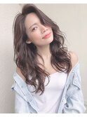 グレージュ/デジタルパーマ/ゆるふわ/レイヤー/透明感/高柳