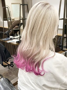 ルクスバイアフィナー(Luxo by Afinar) ホワイトベージュ/ペールピンク/グラデーションカラー/裾カラー