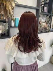レッド/ロング/艶髪/暖色/髪質改善