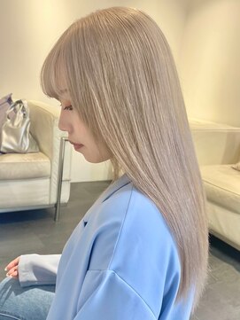 ベレーザ 渋谷(BELEZA) 3685ミルクティーアッシュハイトーンカラーグレーベージュロング